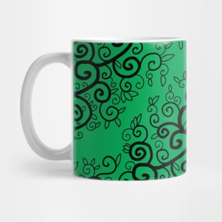 St Patrick's Day Irish Black Vine Pattern Mug